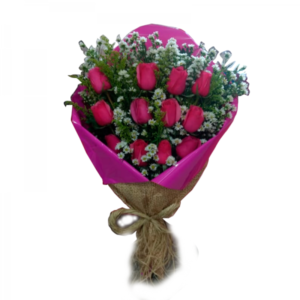 Buque pink 12 rosas