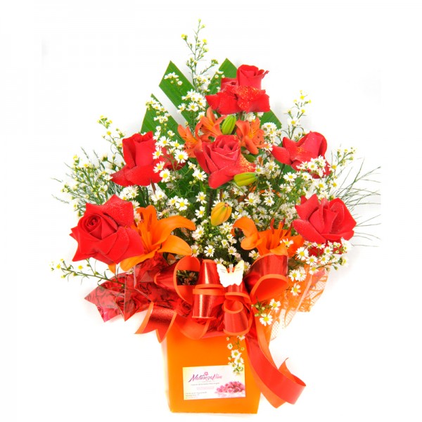 Arranjo Floral Natureza Red Orange